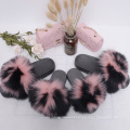Hjtx08 Cc Parent-Child Suit Mother And Me Fur Slides With Purse Set For Women And Kids